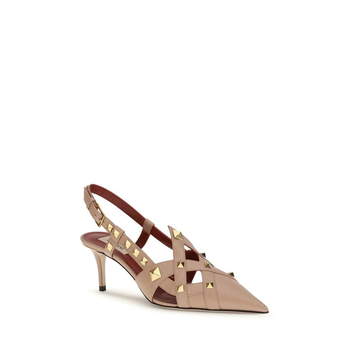 Valentino Garavani Upper 100% Goatskin slingback pump in beige — view 2