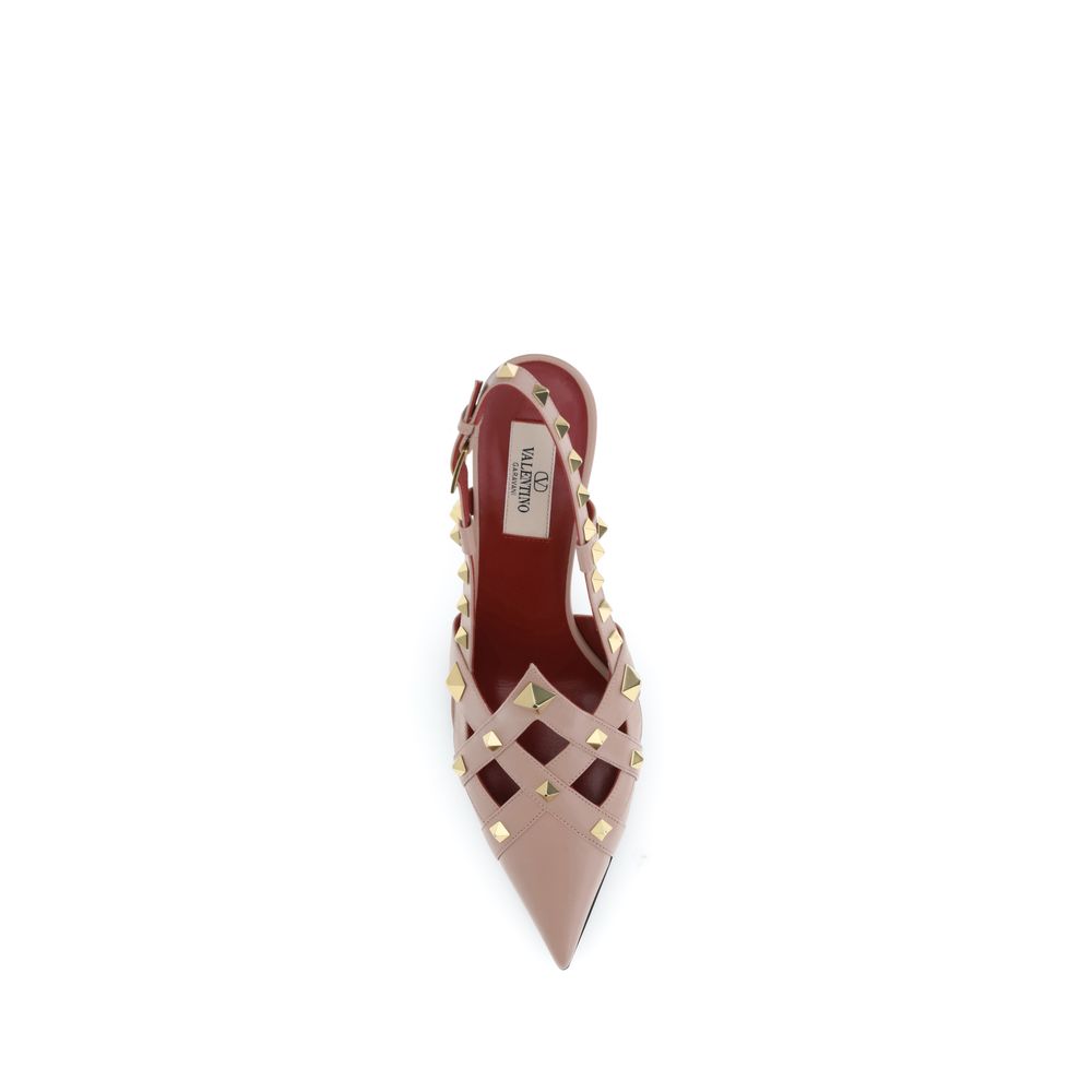 Valentino Garavani Upper 100% Goatskin slingback pump in beige — view 4