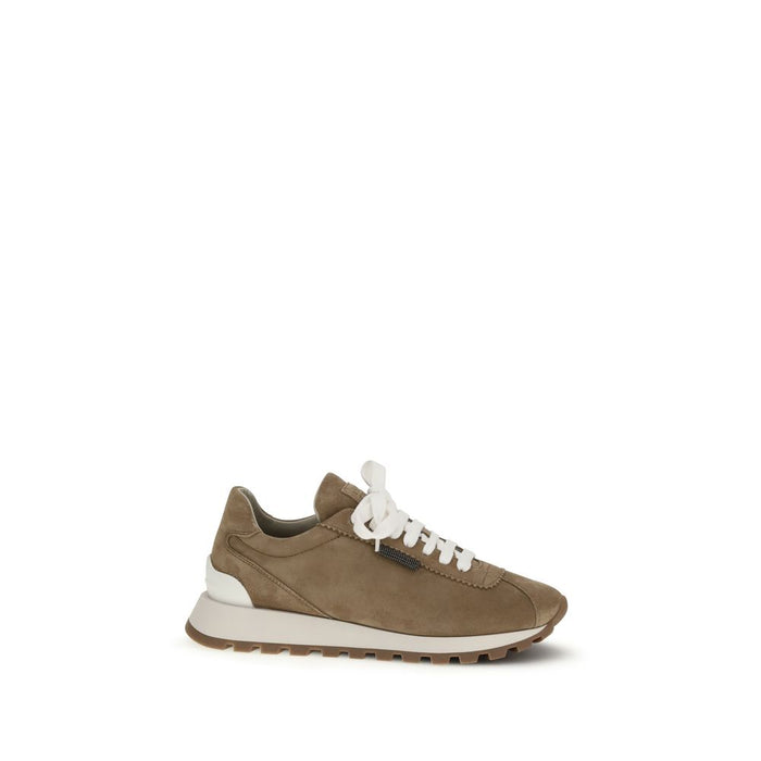 Brunello Cucinelli 100% Calf Leather Bos Taurus sneaker in beige