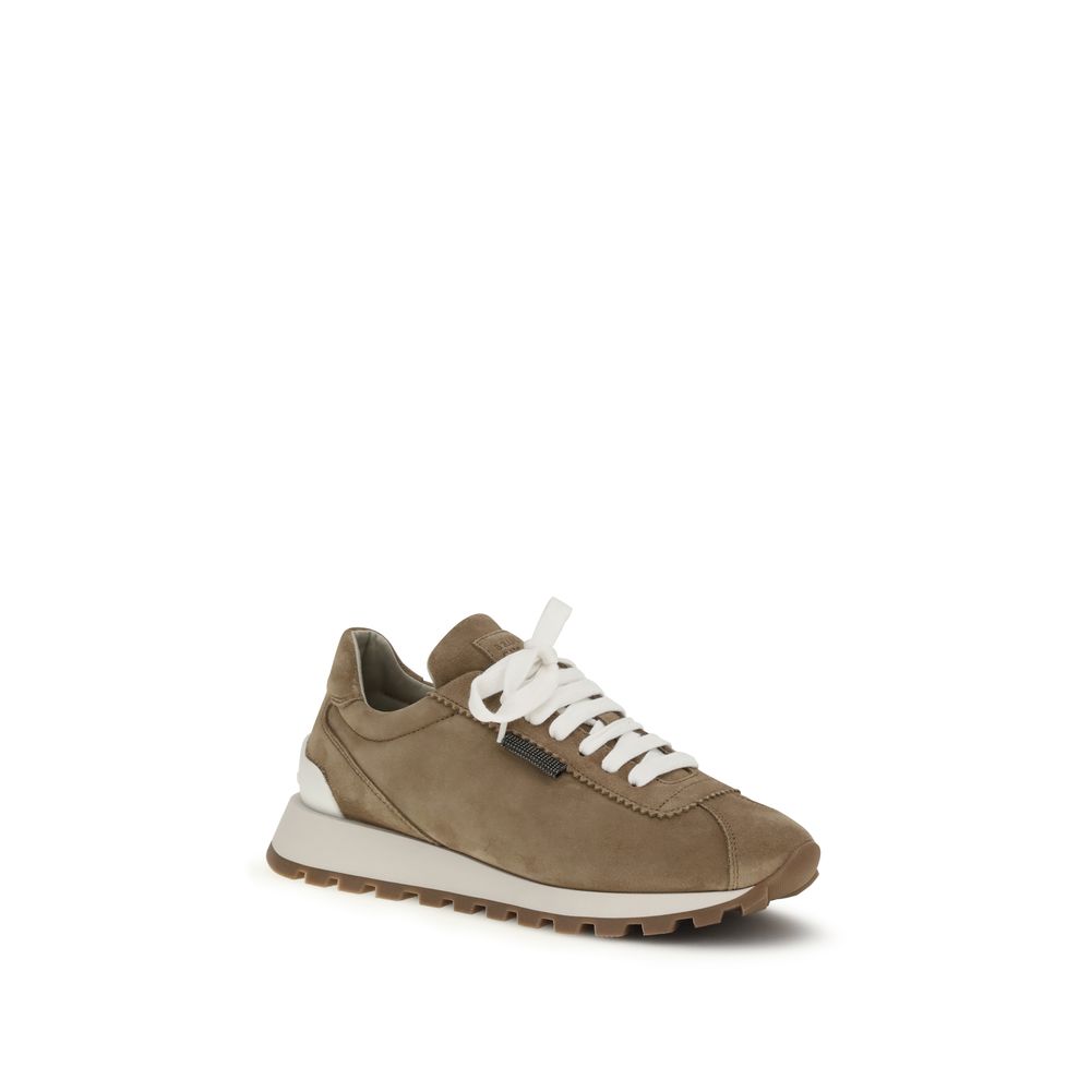Brunello Cucinelli 100% Calf Leather Bos Taurus sneaker in beige — view 2