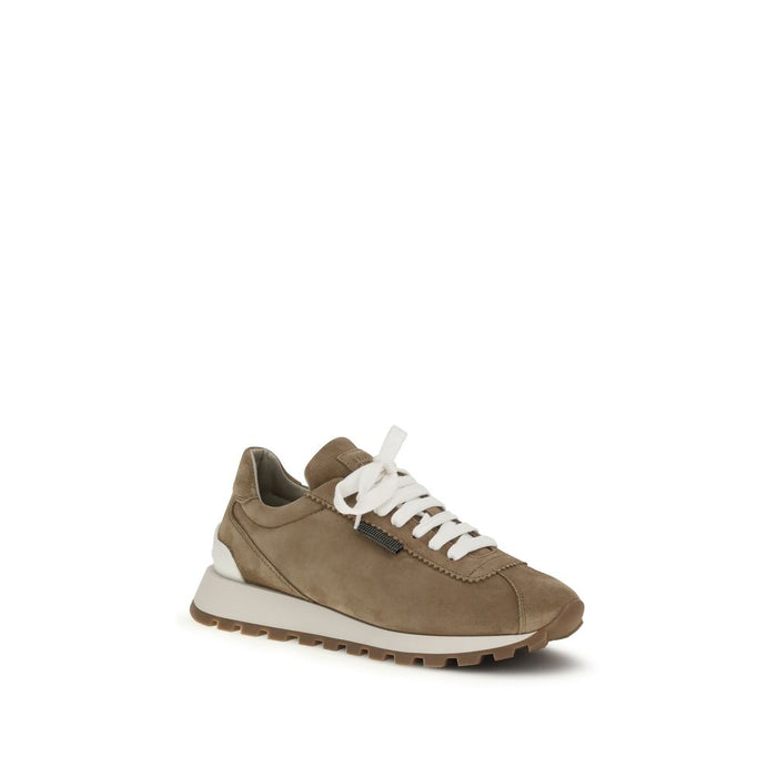 Brunello Cucinelli 100% Calf Leather Bos Taurus sneaker in beige — view 2