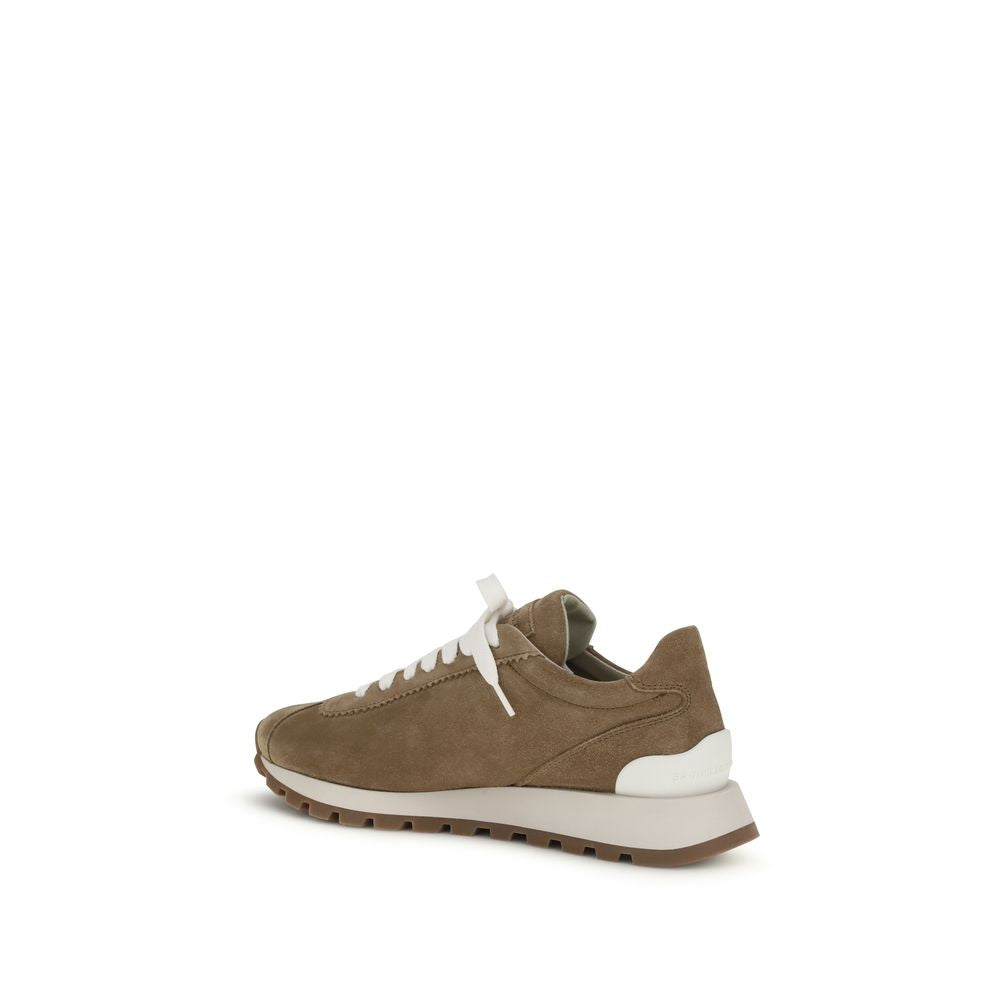 Brunello Cucinelli 100% Calf Leather Bos Taurus sneaker in beige — view 3
