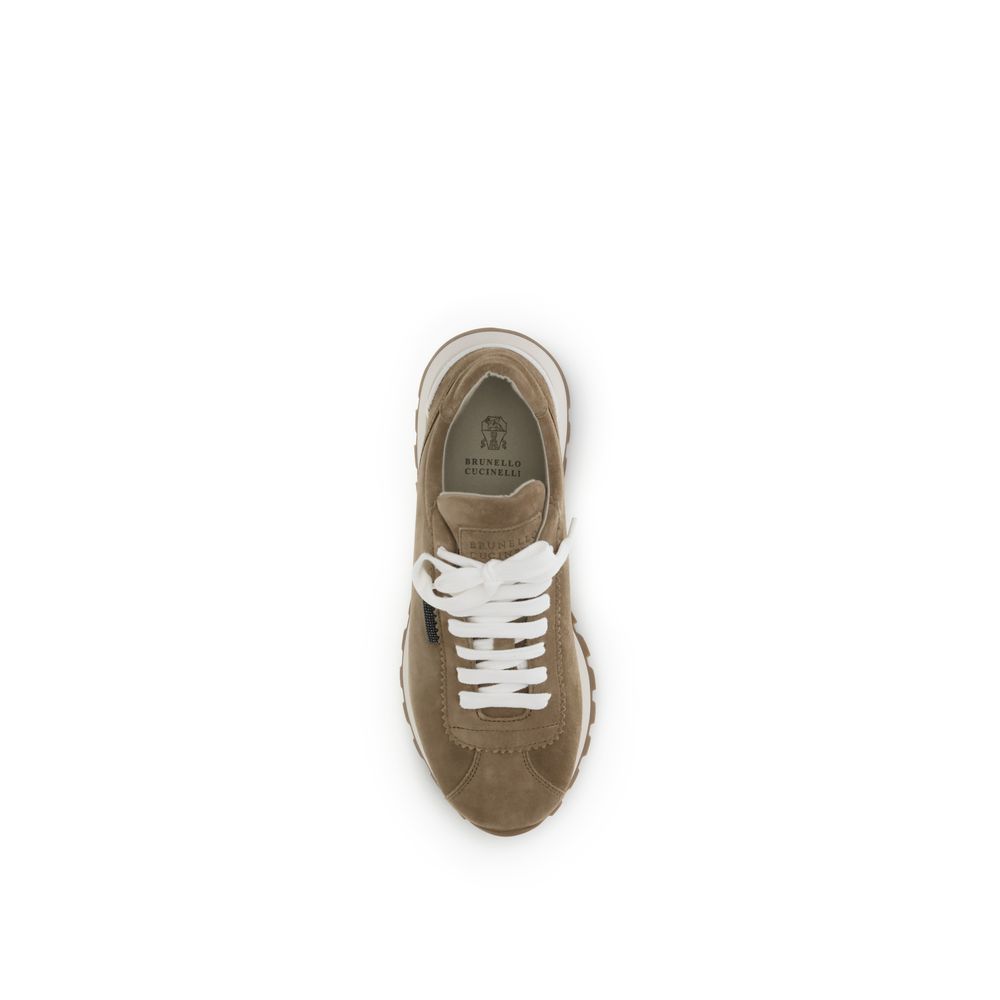 Brunello Cucinelli 100% Calf Leather Bos Taurus sneaker in beige — view 4