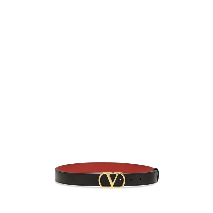 Valentino Garavani 100% Calf Leather Bos Taurus belt in black — view 2