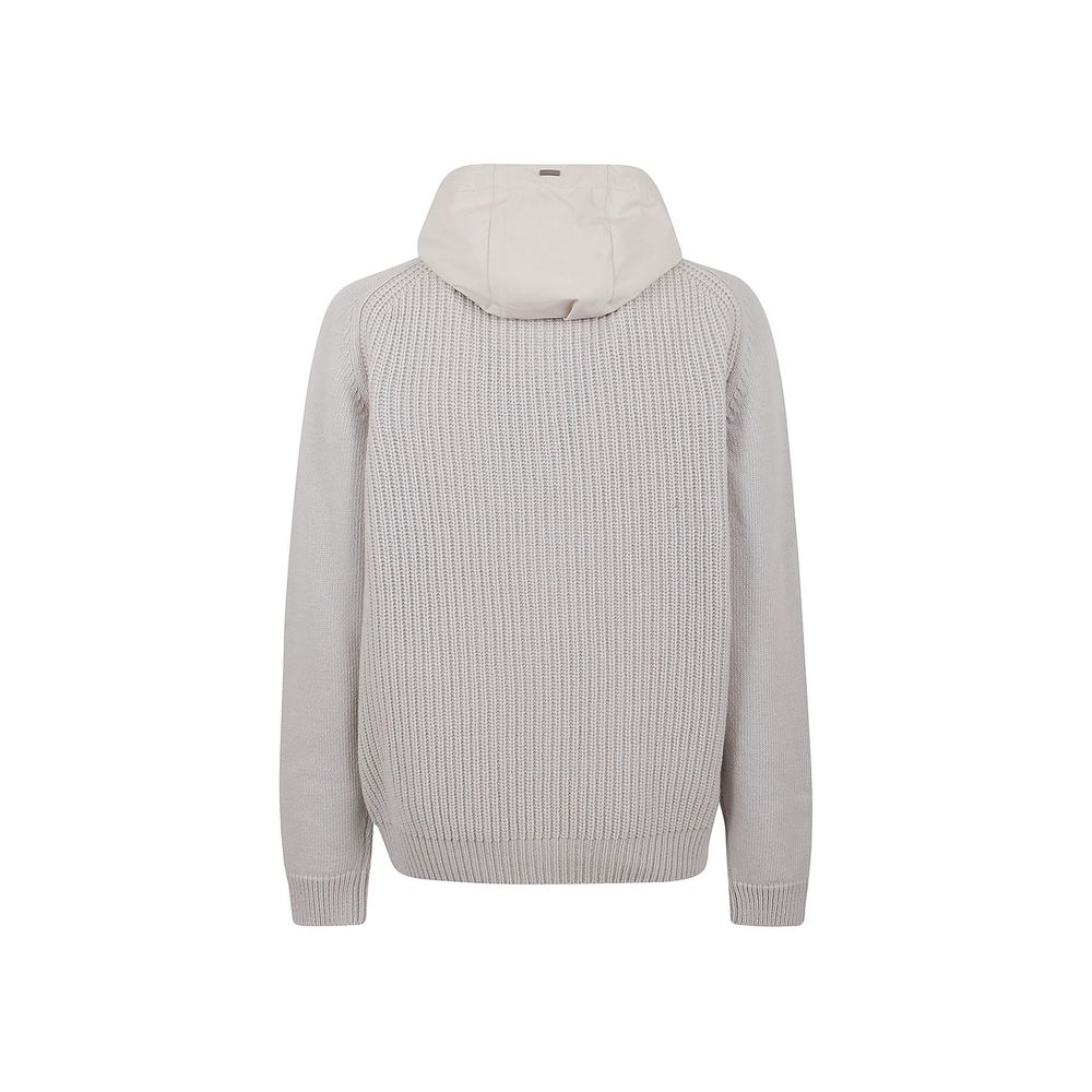 Herno 100% Wool (body) hoodie in gray — view 2