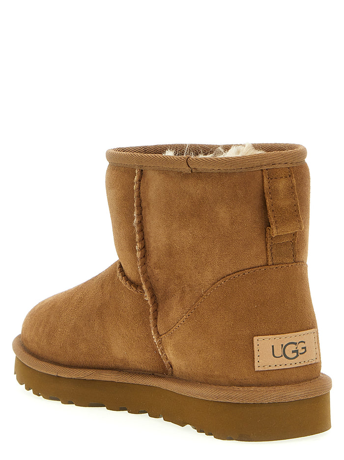 Classic Mini Ii Ankle Boots Brown Sheepskin Cow Leather Boots