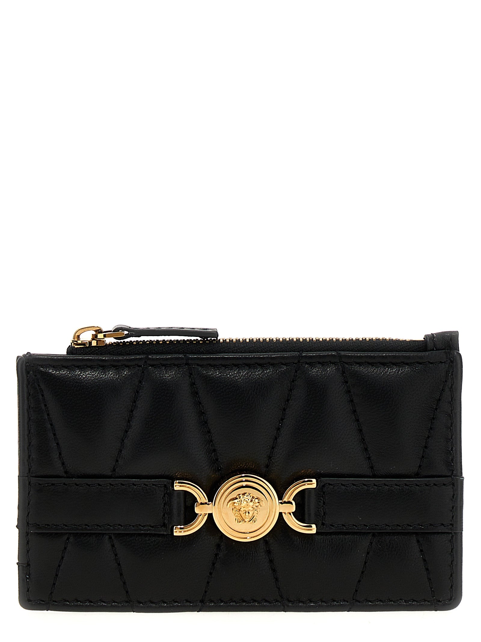 Medusa card holder Black Lamb Leather (ovis Aries) Wallets, Holders