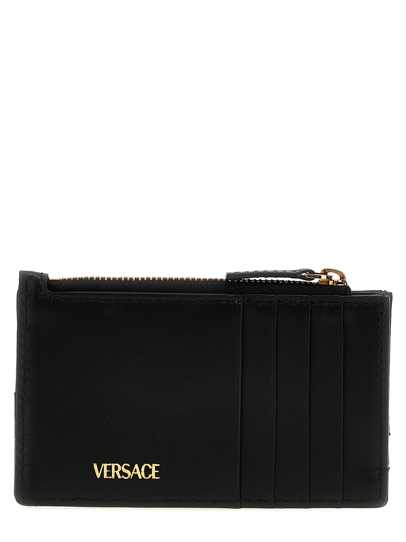 Medusa card holder Black Lamb Leather (ovis Aries) Wallets, Holders
