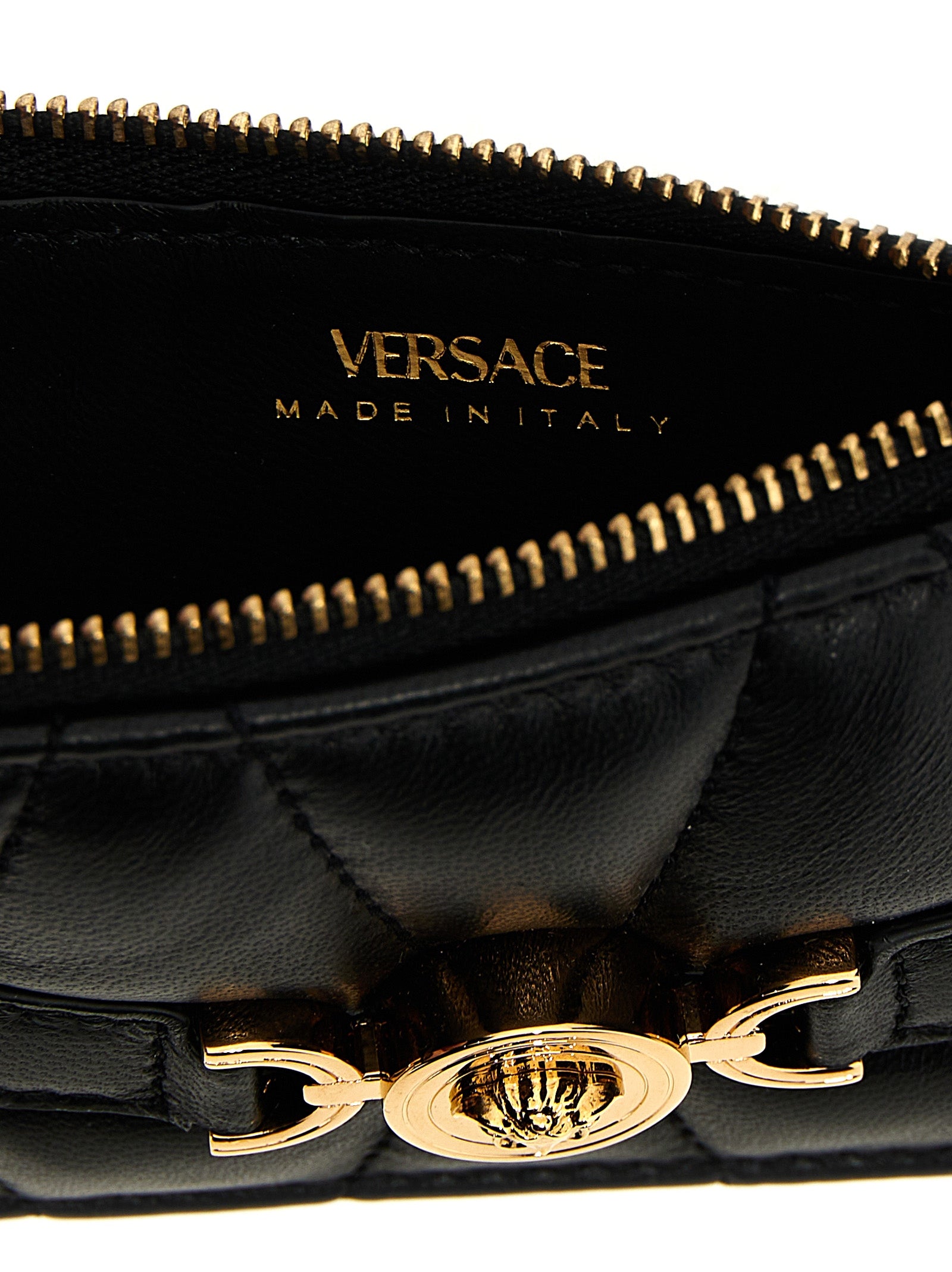 Medusa card holder Black Lamb Leather (ovis Aries) Wallets, Holders