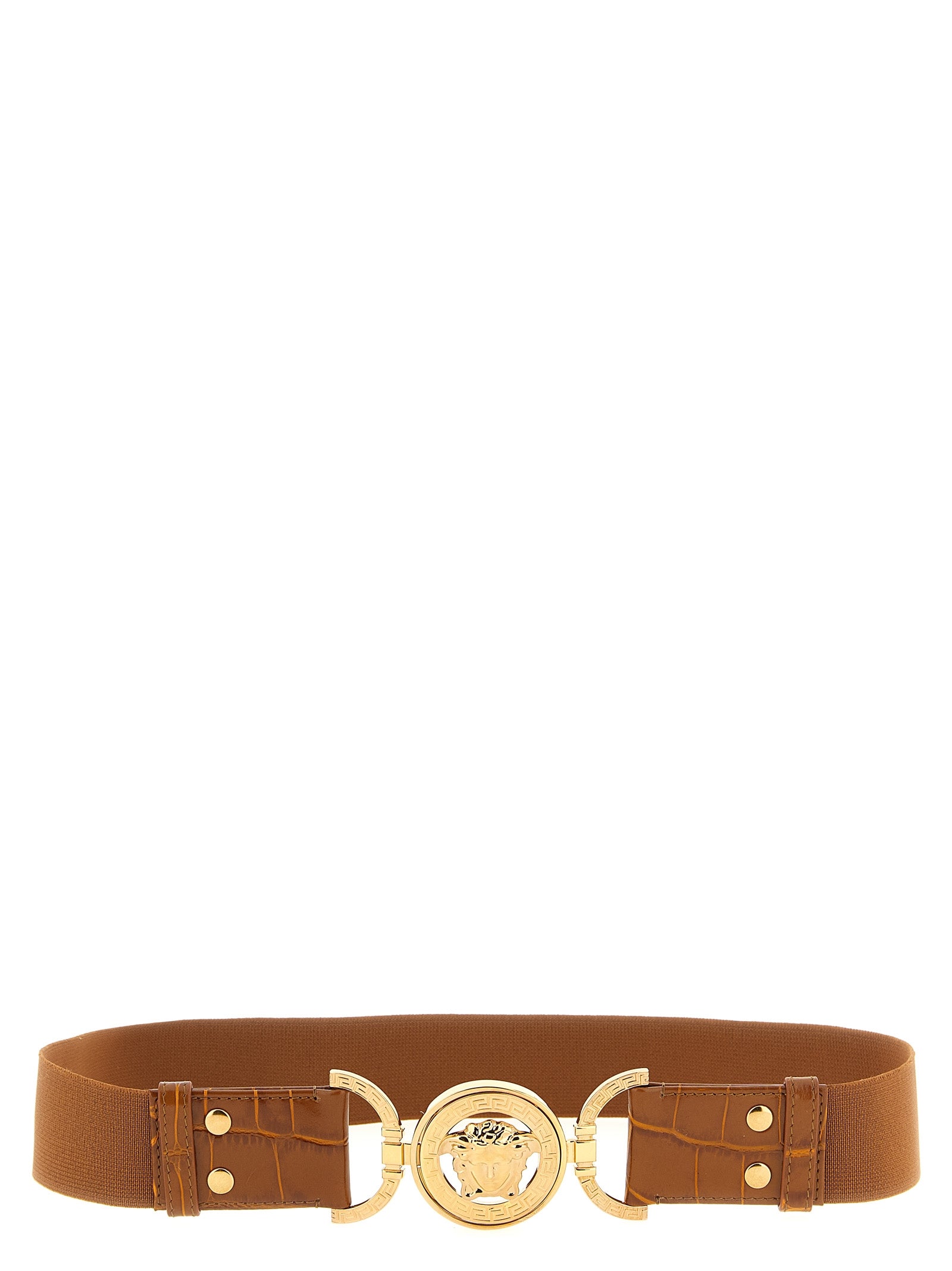 Medusa 95 elastic belt Brown Calfskin Leather (bos Taurus)