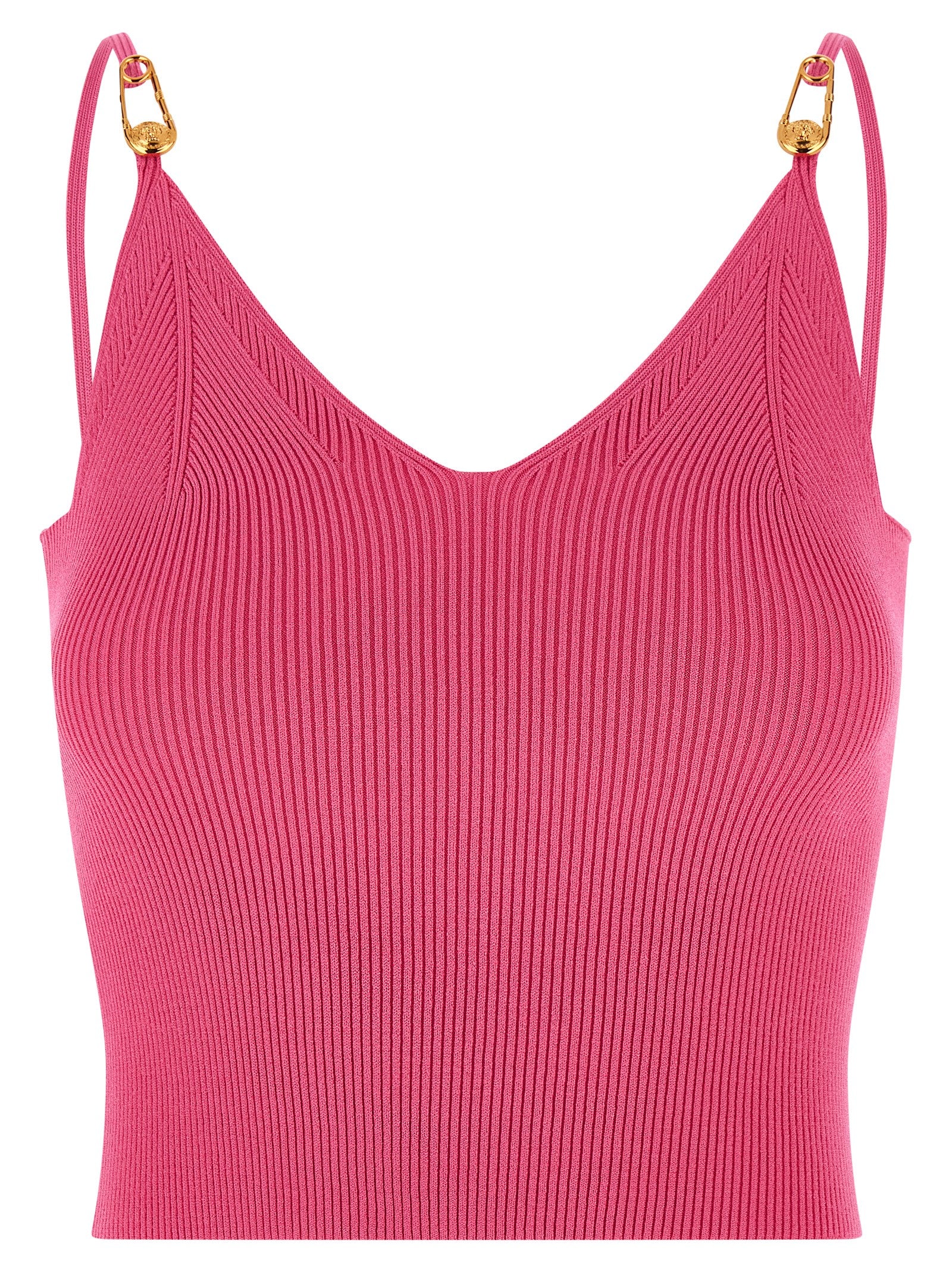 Safety Pin top Fuchsia Viscose Tops