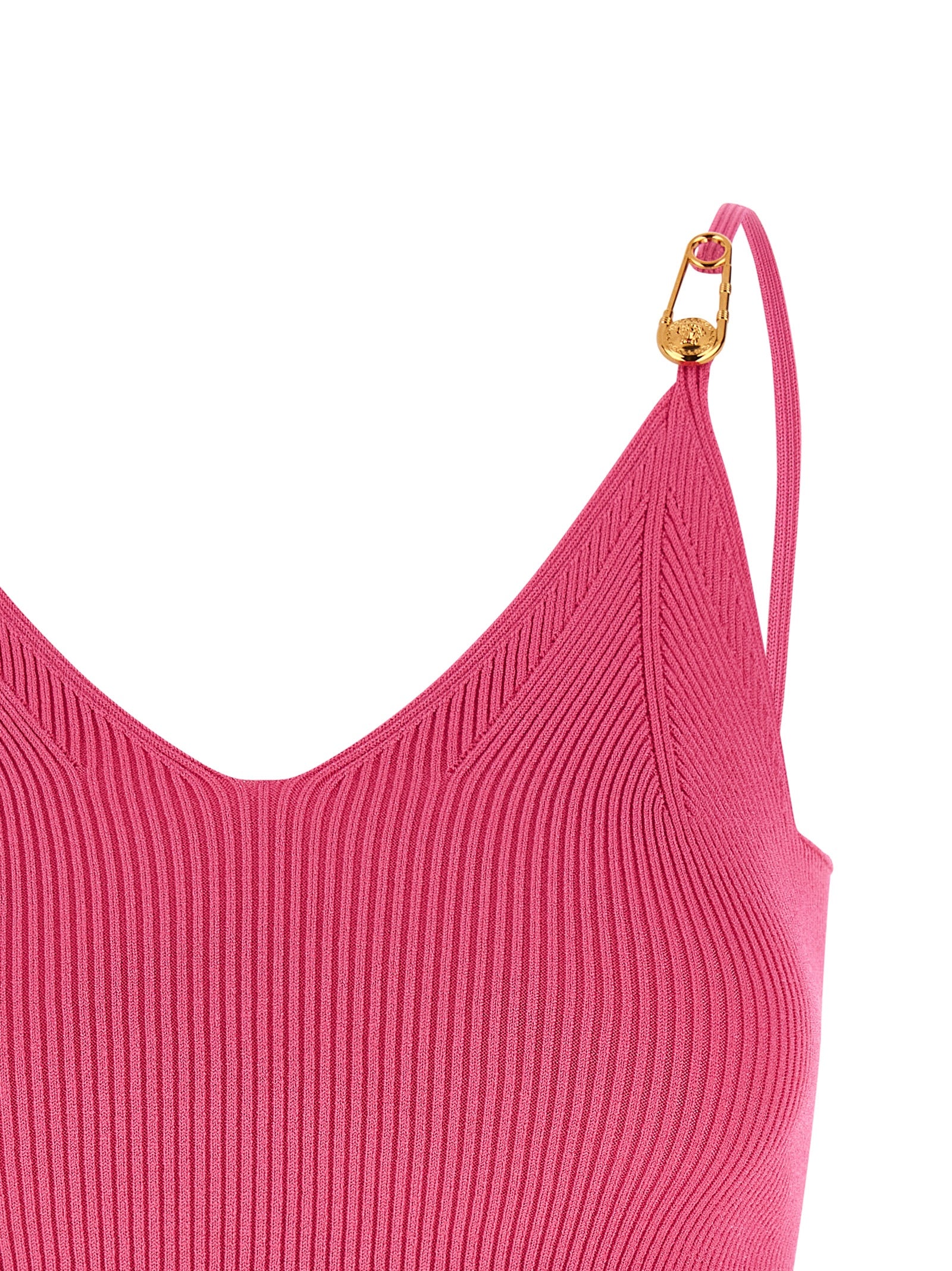 Safety Pin top Fuchsia Viscose Tops