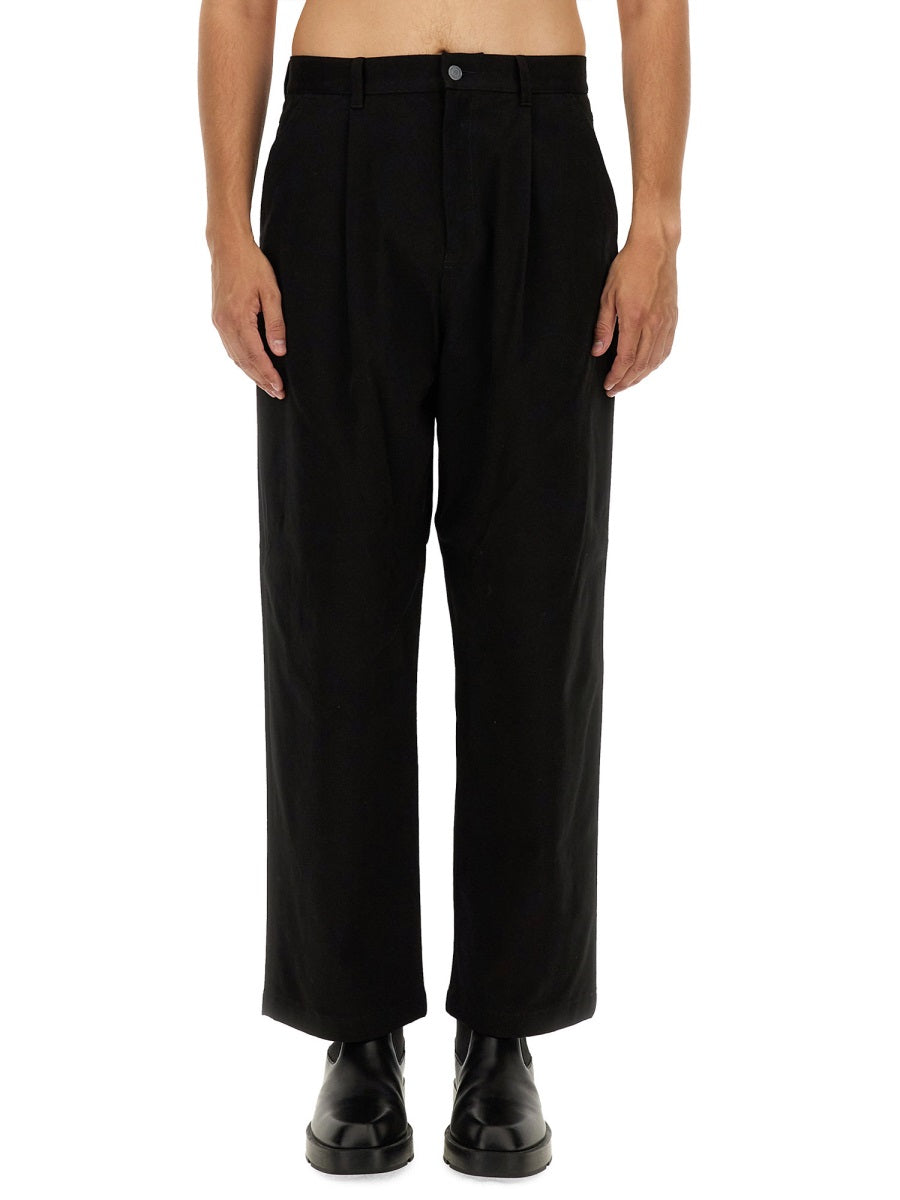 Barcode Pant Black Cotton Trousers