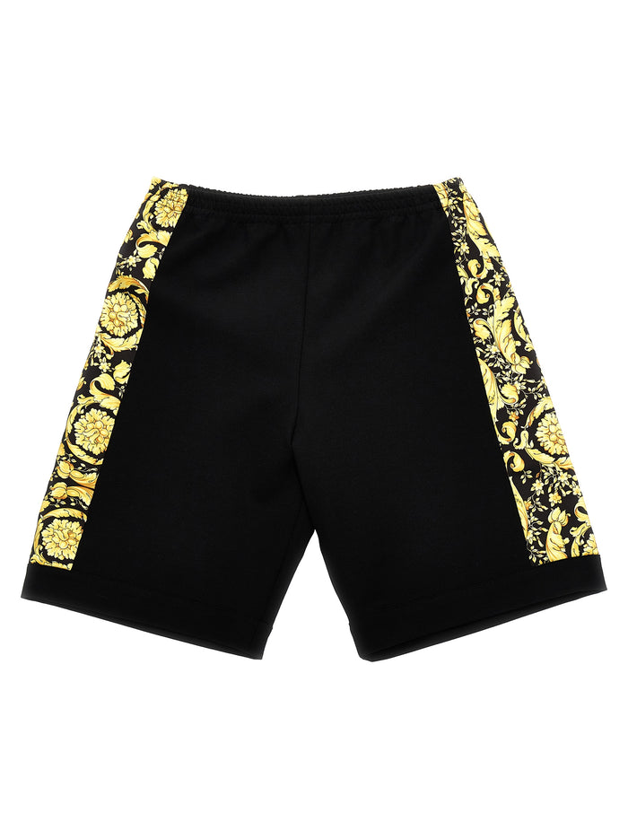 Barocco bermuda shorts Black Viscose Nylon Elastane Bermuda