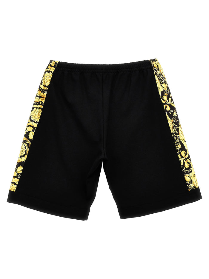 Barocco bermuda shorts Black Viscose Nylon Elastane Bermuda
