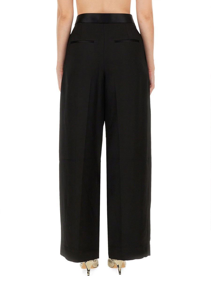Black Regular Fit Pants Viscose Polyamide Trousers