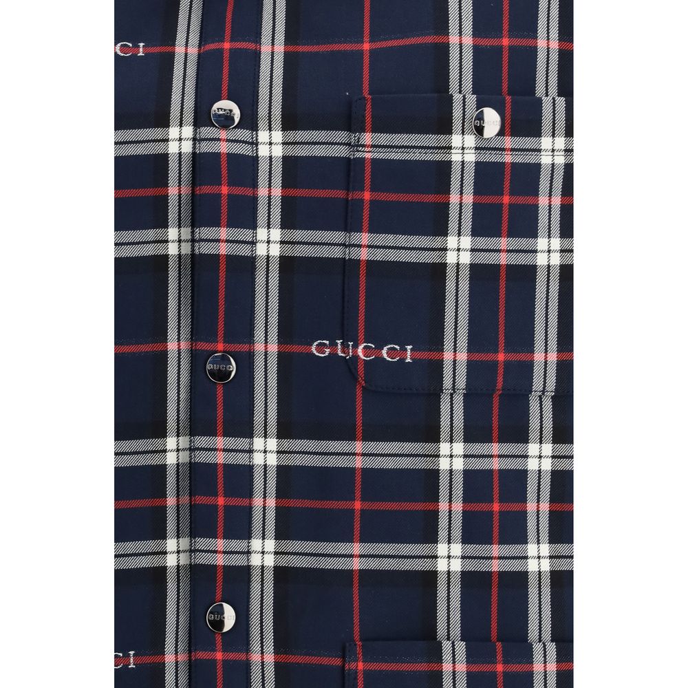 Gucci Outer 100% Cotton shirt in navy — view 3