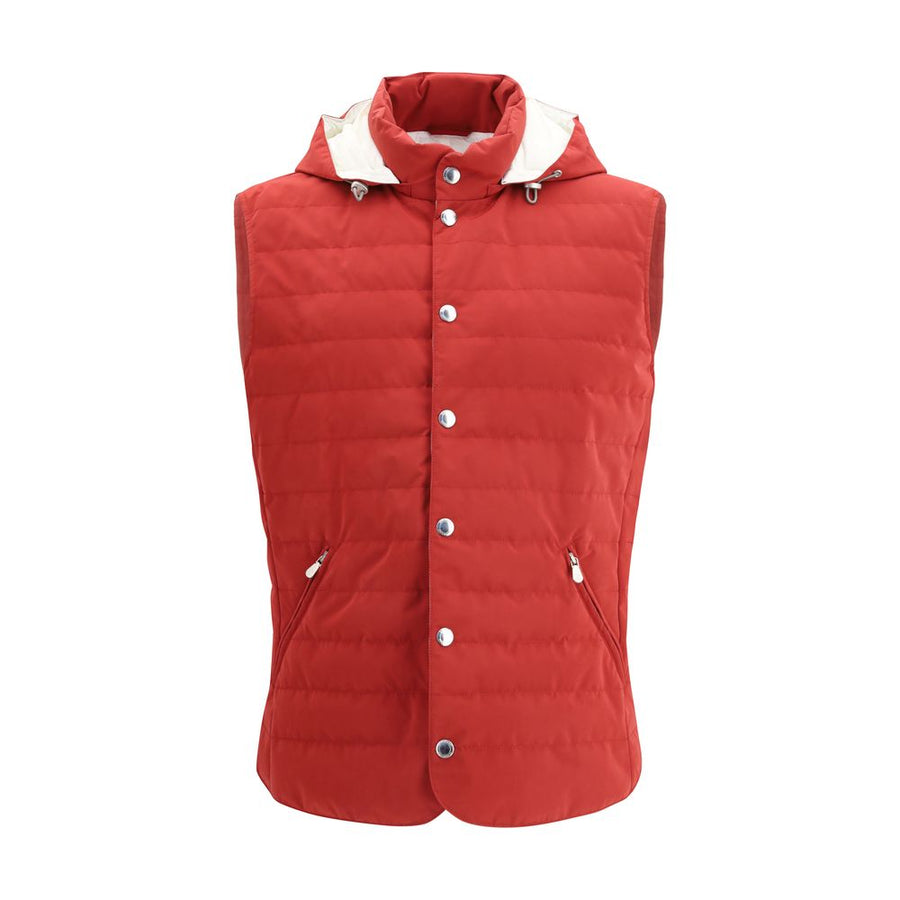 Brunello Cucinelli 70% Polyester vest in red
