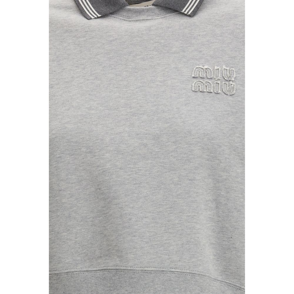 Miu Miu 100% Cotton sweatshirt in gray — view 3