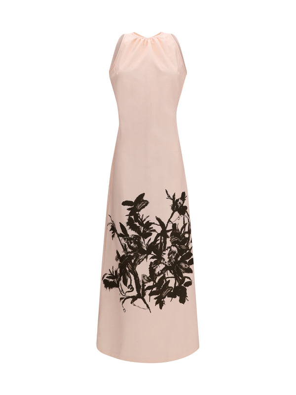 Petunia Long Dress Cotton And Viscose Duchesse Rose/brown Cotton