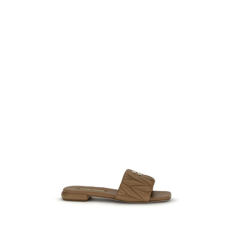 Miu Miu 100% Calf Leather Bos Taurus sandals in beige