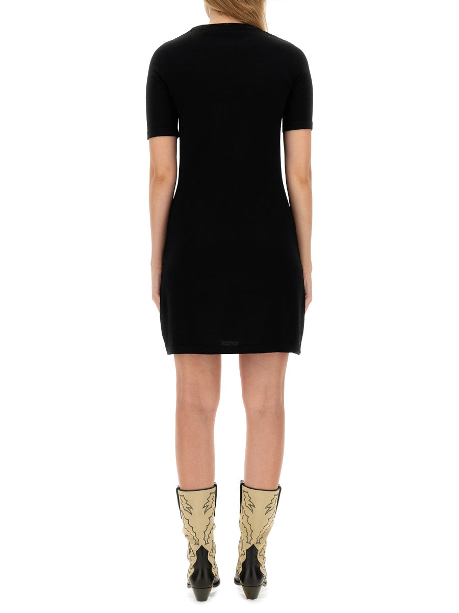 Knit Dress Black Virgin Wool