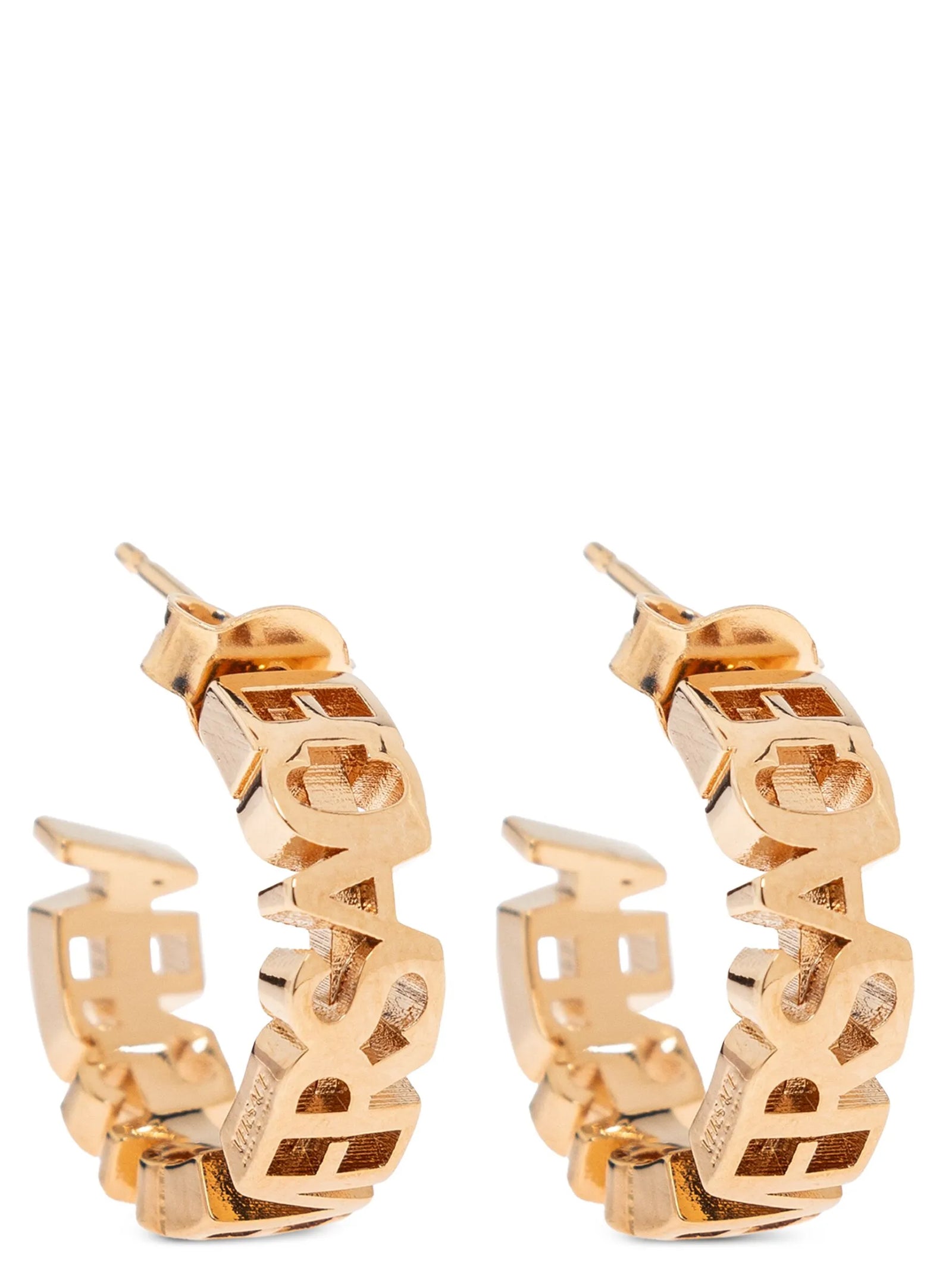 Versace Logo earrings Gold Metal Jewelry