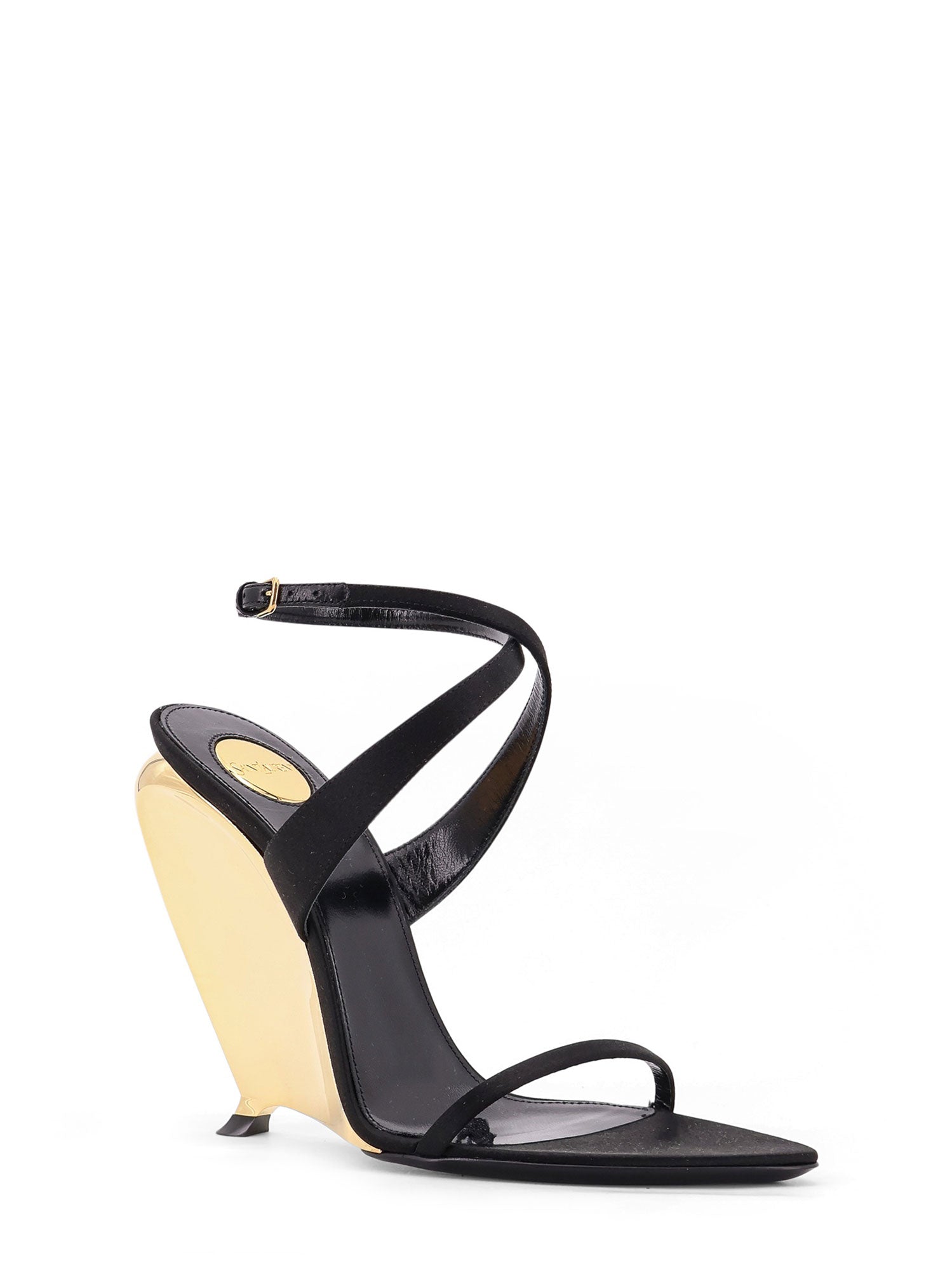 Saint Laurent Sandals Black Satin