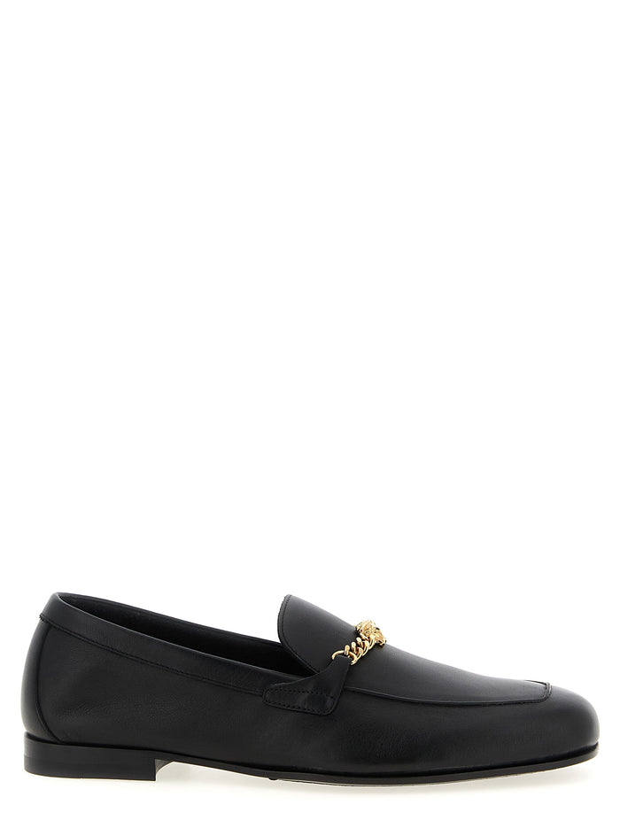 Medusa slippers Black Calfskin Leather (bos Taurus) Loafers