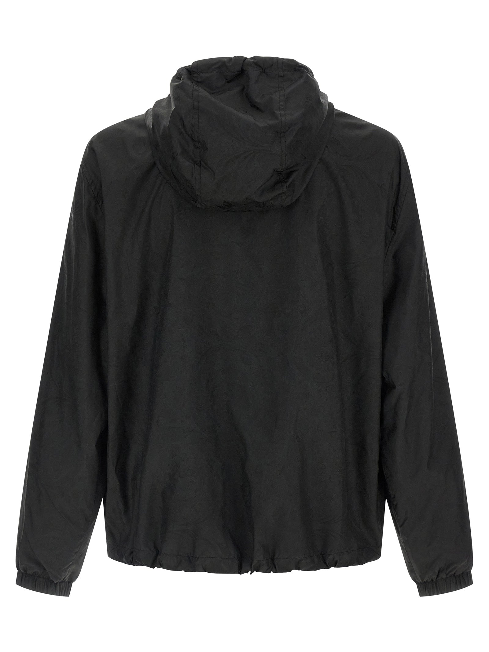 Barocco jacquard windbreaker Black Nylon Down Jacket, Parka, Casual Jackets