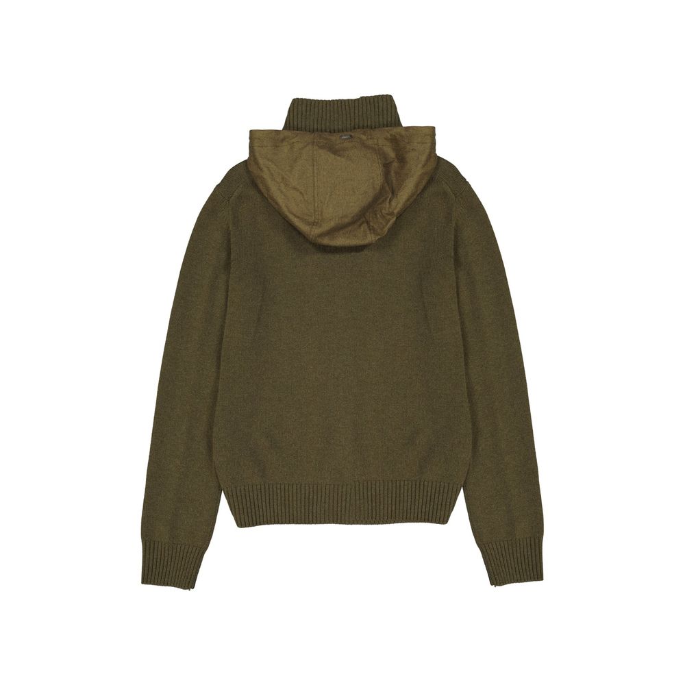 Herno 100% Cashmere hoodie in green — view 2