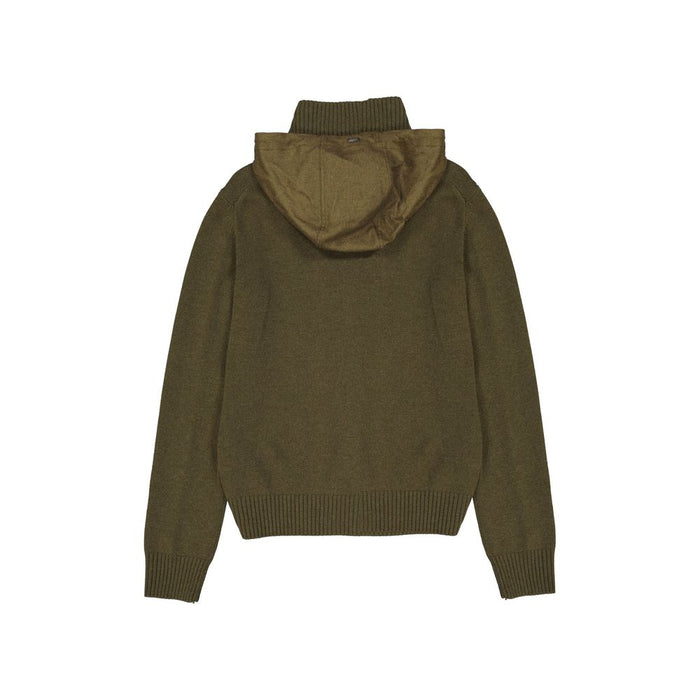 Herno 100% Cashmere hoodie in green — view 2