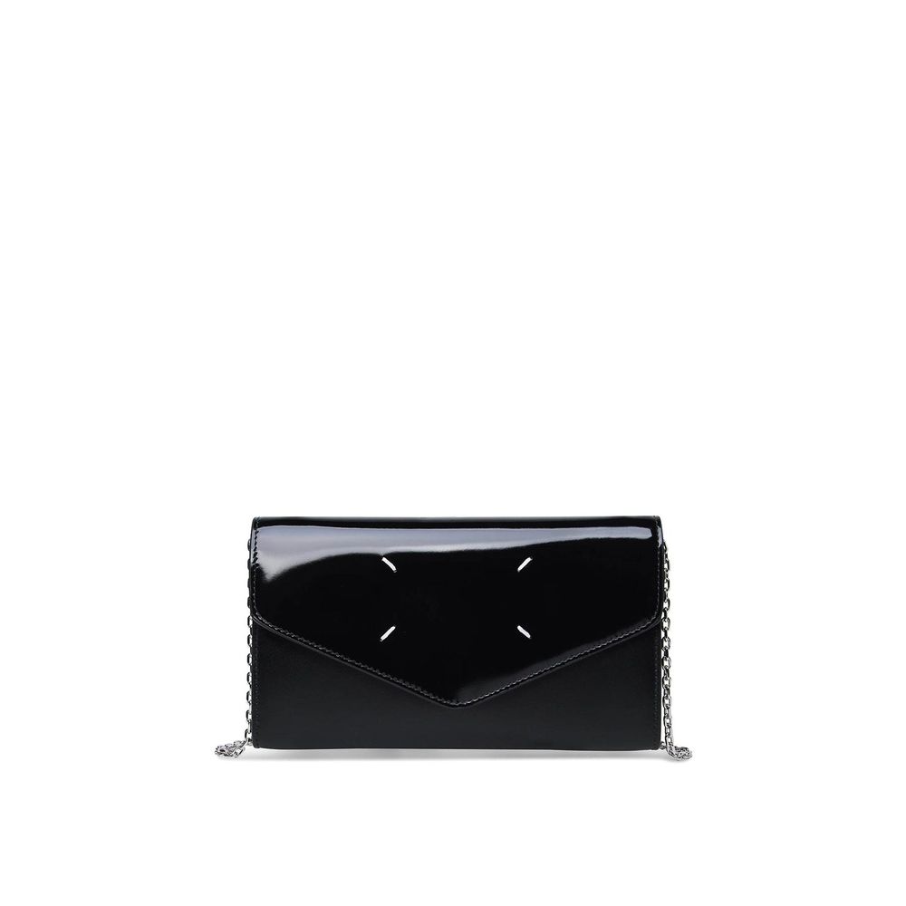 Maison Margiela 100% calf leather wallet in black