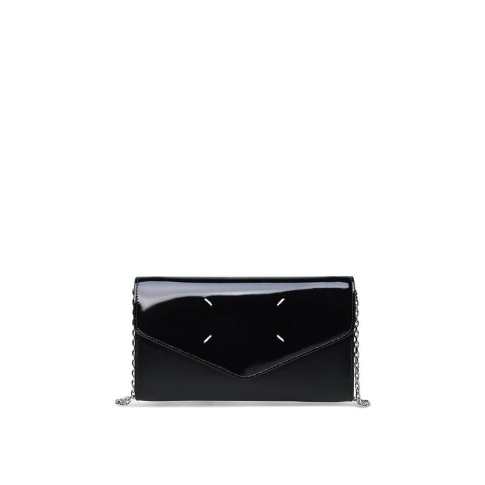 Maison Margiela 100% calf leather wallet in black