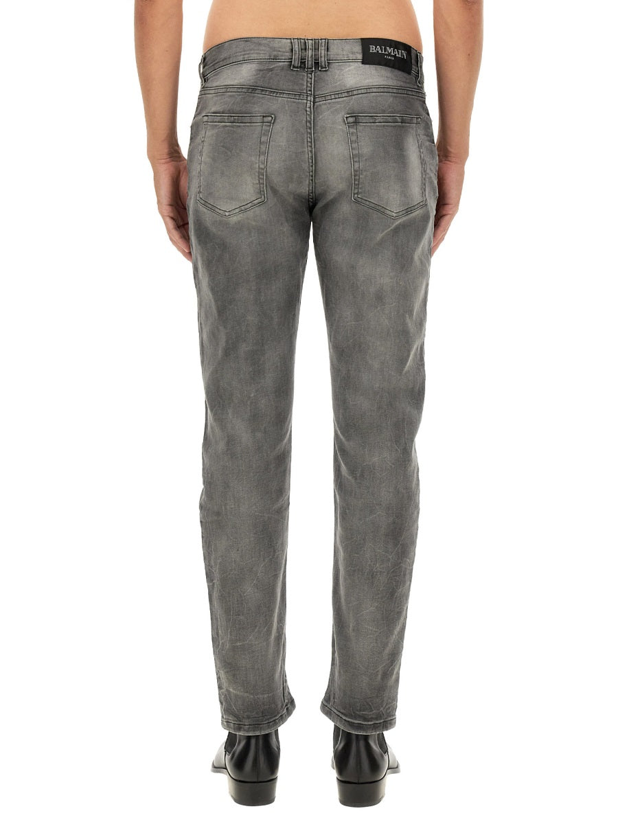 Regular Fit Jeans Grey Cotton