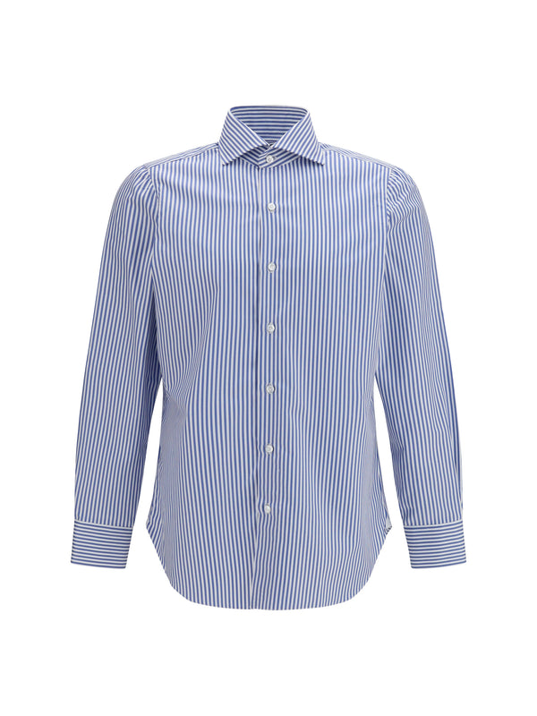 Shirt Striped Light Blue Cotton