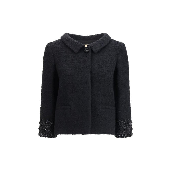 Valentino 95% Fleece Wool 5% Polyamide jacket in black