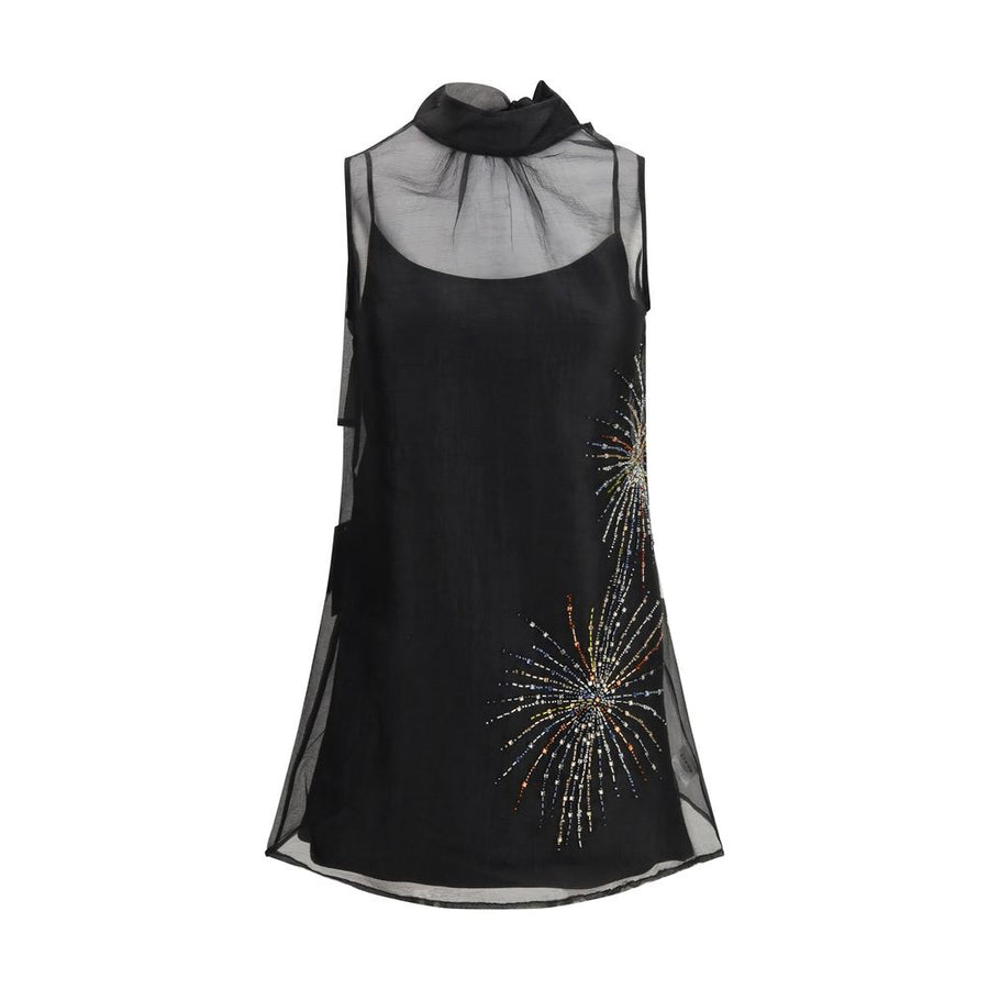 Staud OUTER 100% Polyester INNER 97% Nylon 3% Elastane dress in black