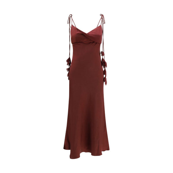 Self-Portrait 100% Polyester dress in burgundy