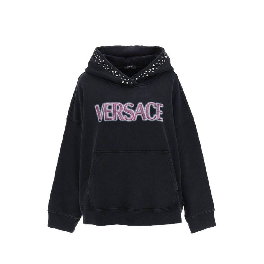 Versace 100% cotton hoodie in black