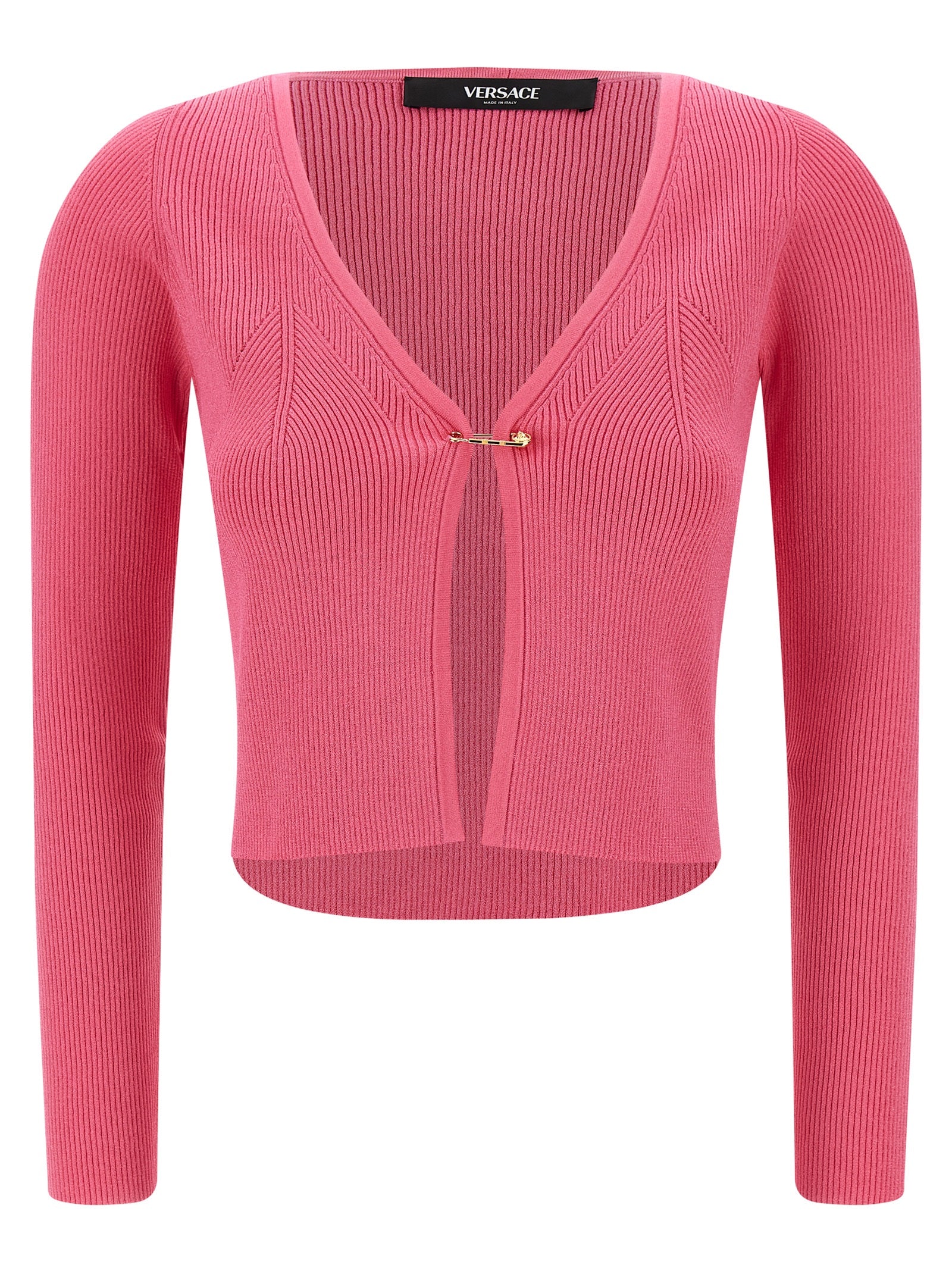 Safety Pin cardigan Fuchsia Viscose Sweater, Cardigans