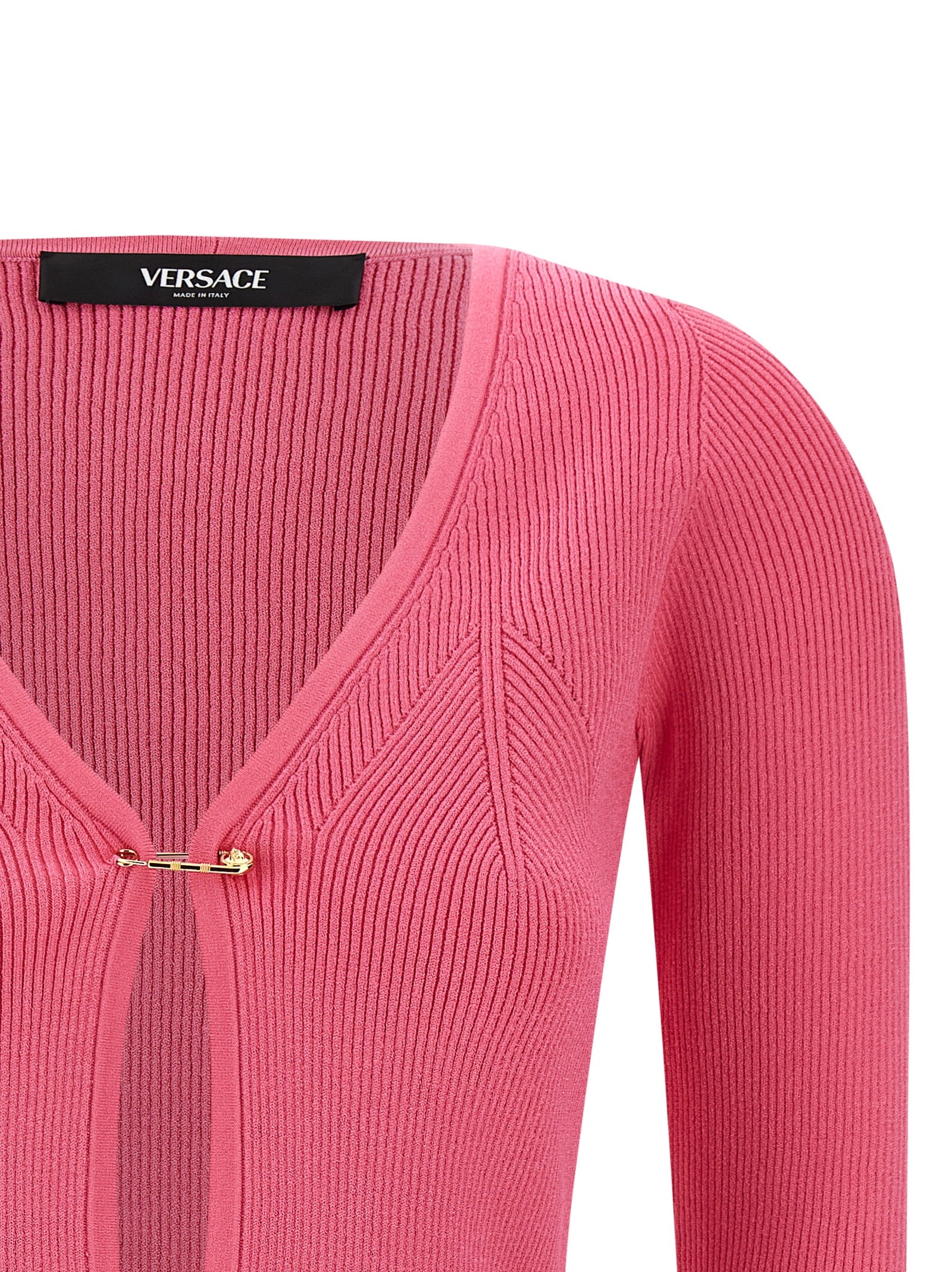 Safety Pin cardigan Fuchsia Viscose Sweater, Cardigans
