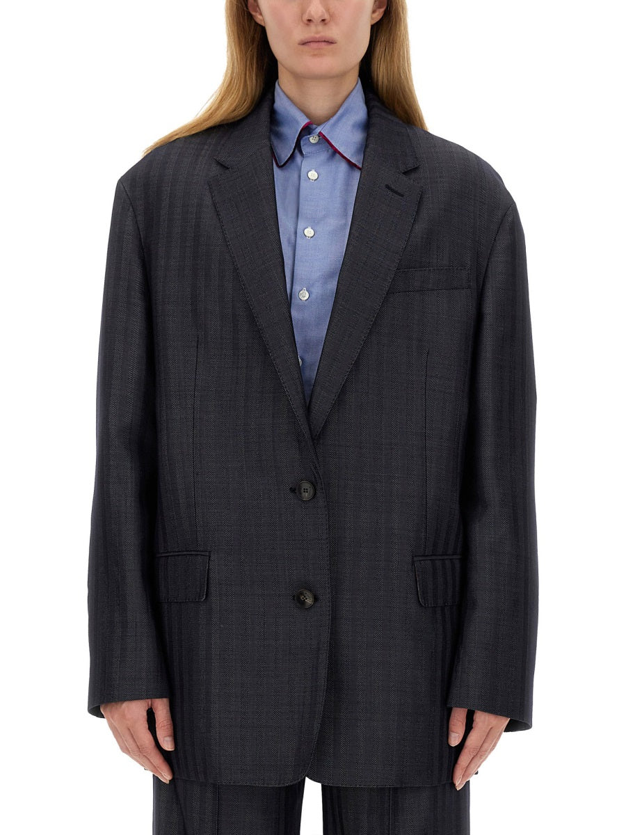 Pegasus Buttoned Over Jacket Grey Wool Viscose