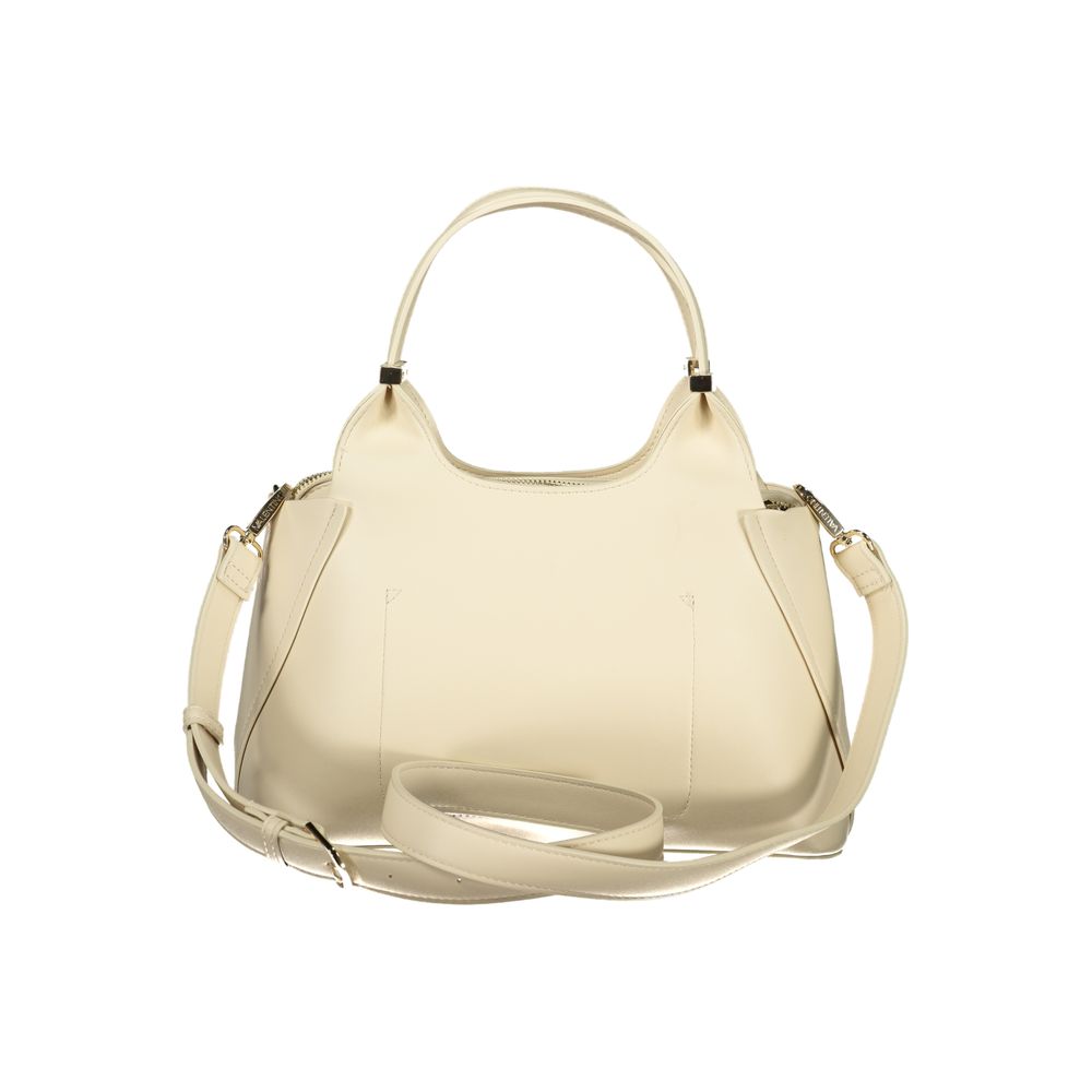 Beige Polyurethane Womens Bag