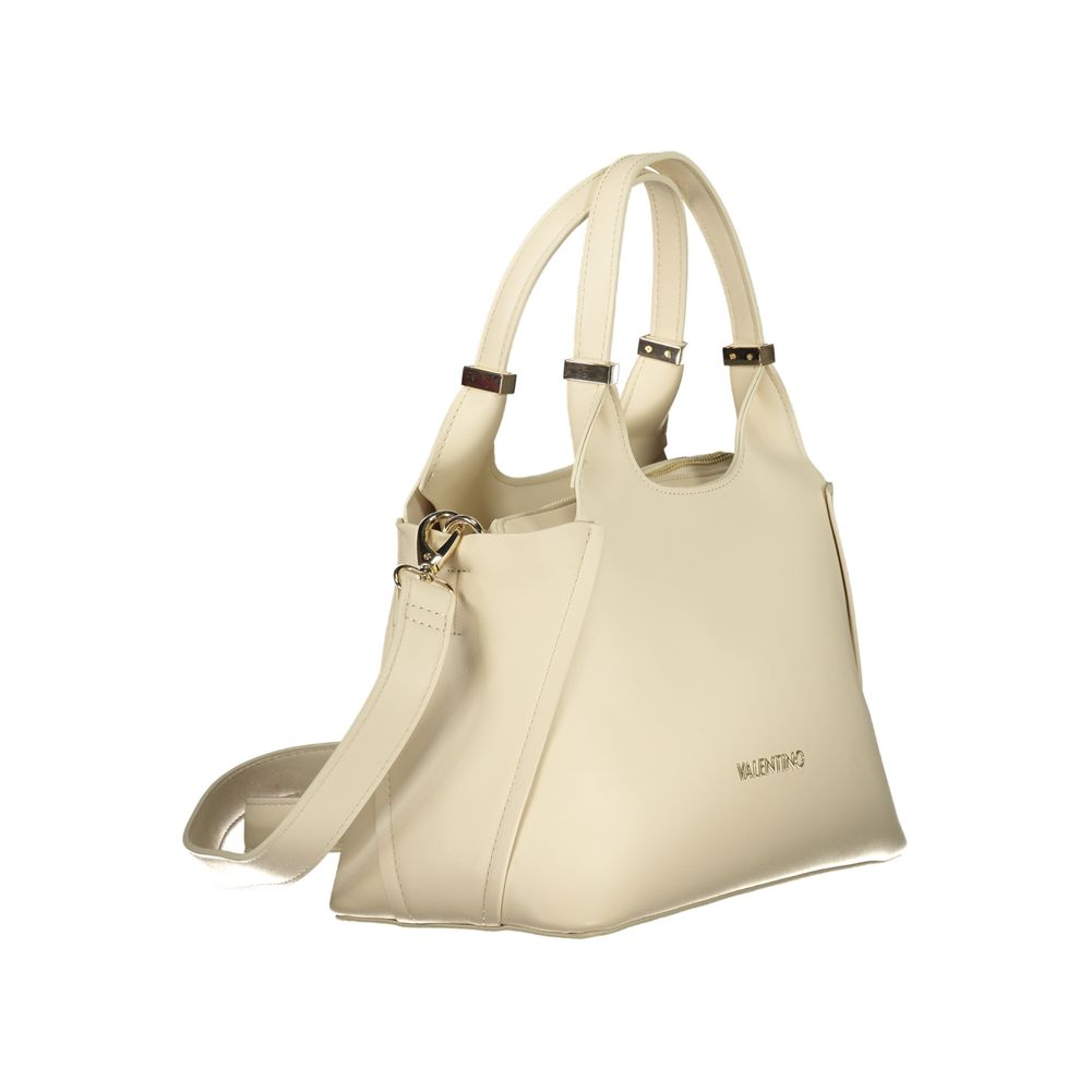 Beige Polyurethane Womens Bag
