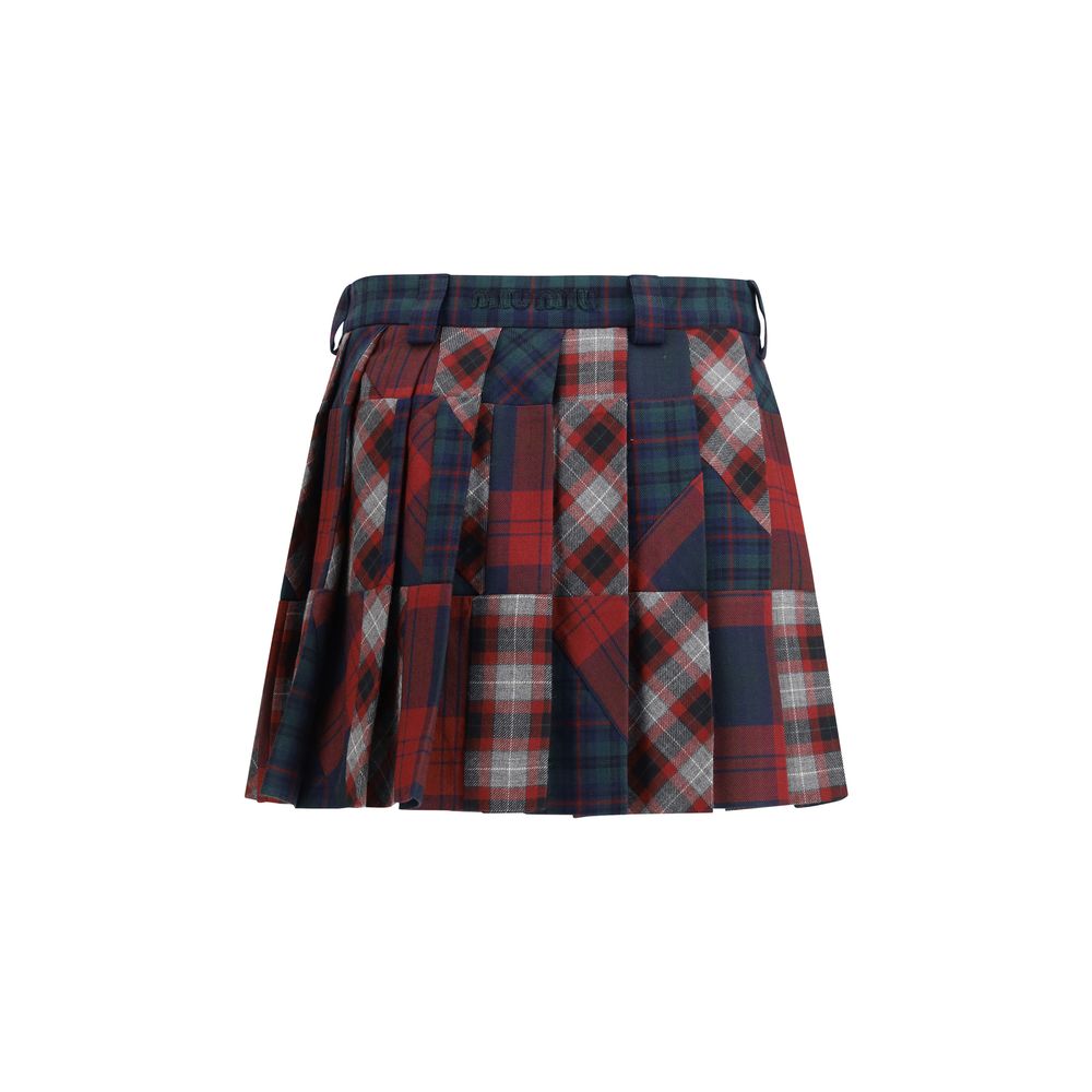 Miu Miu 100% Fleece Wool skirt in multicolor — view 2