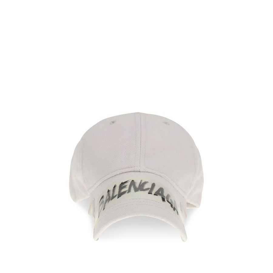 Balenciaga BA858087410B29017BB 100% Cotton baseball cap in white