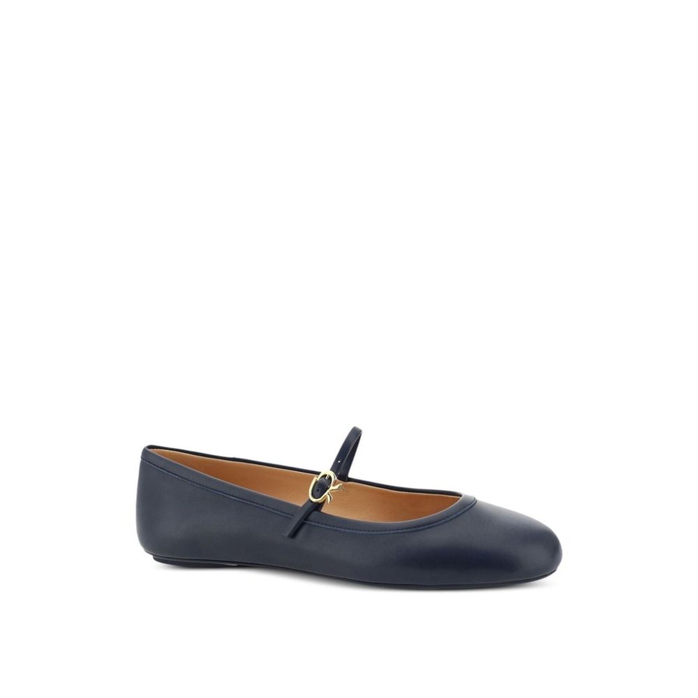 Gianvito Rossi 100% Fabric (upper); Leather (inner ballet flat in blue — view 2