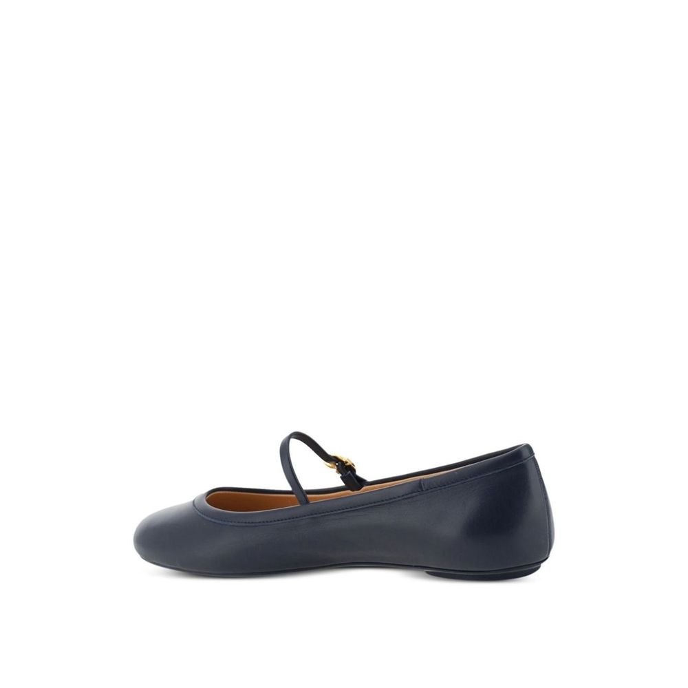 Gianvito Rossi 100% Fabric (upper); Leather (inner ballet flat in blue — view 3