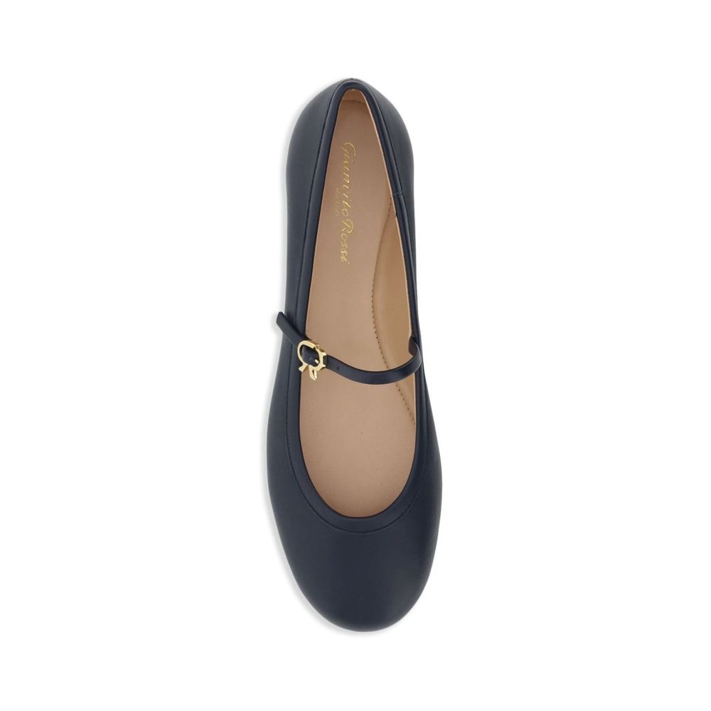 Gianvito Rossi 100% Fabric (upper); Leather (inner ballet flat in blue — view 4